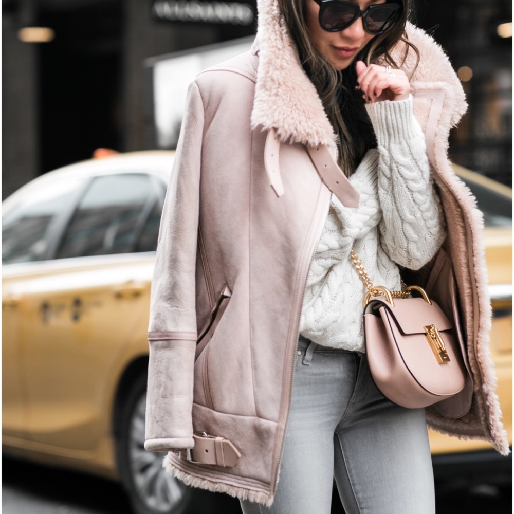 J.O.A. Los Angeles Aviator Jacket Light Pink XS